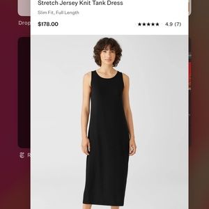 Eileen fisher stretch jersey knit tank dress in slate gray